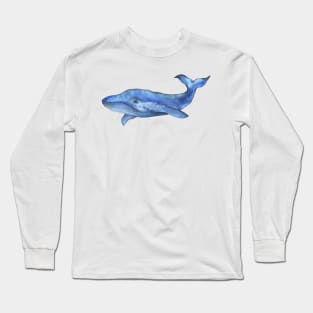 watercolor whale Long Sleeve T-Shirt